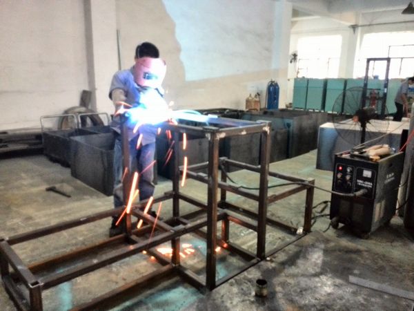 In welding field in the corner of